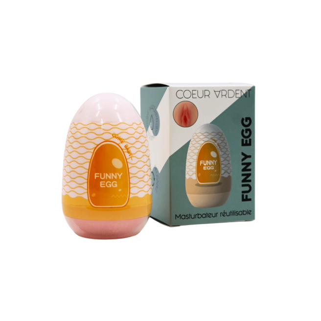 Gaine Masturbatrice Réutilisable FUNNY EGG  Design Réaliste Vagin lèvres moyennes