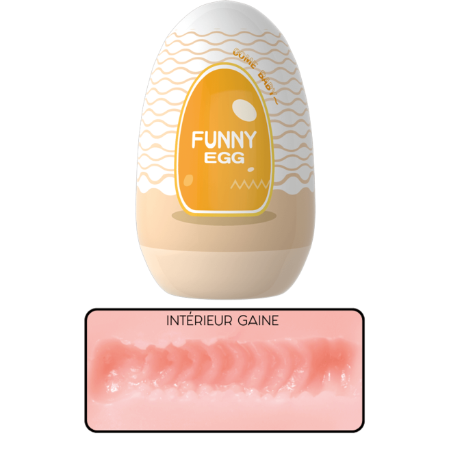 Gaine Masturbatrice Réutilisable FUNNY EGG  Design Réaliste Vagin lèvres moyennes