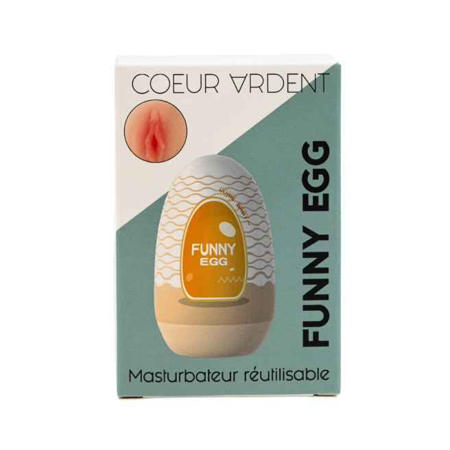 Gaine Masturbatrice Réutilisable FUNNY EGG  Design Réaliste Vagin lèvres moyennes