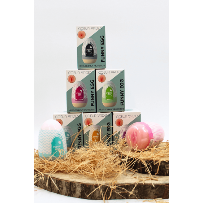 Gaine Masturbatrice Réutilisable FUNNY EGG  Design Réaliste Vagin lèvres moyennes