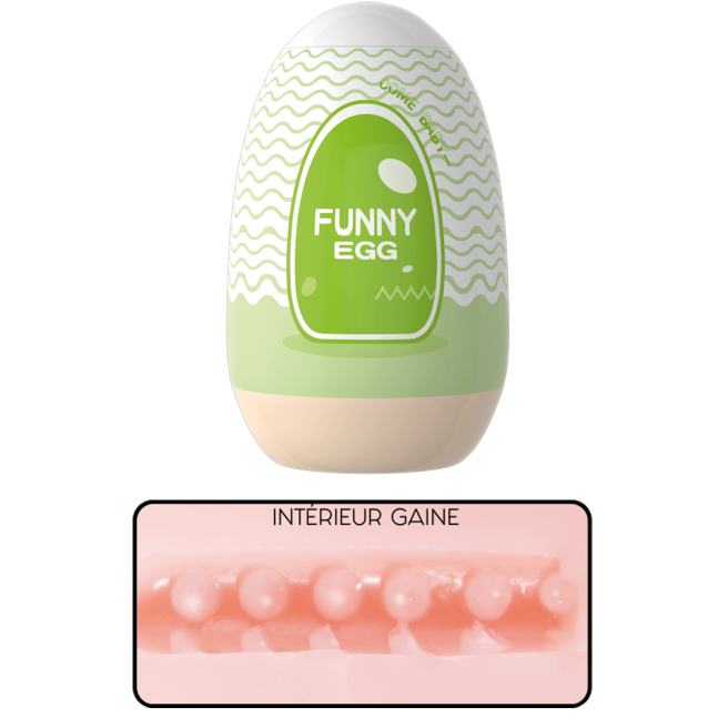 Gaine Masturbatrice Réutilisable FUNNY EGG  Design Réaliste Vagin lèvres fines