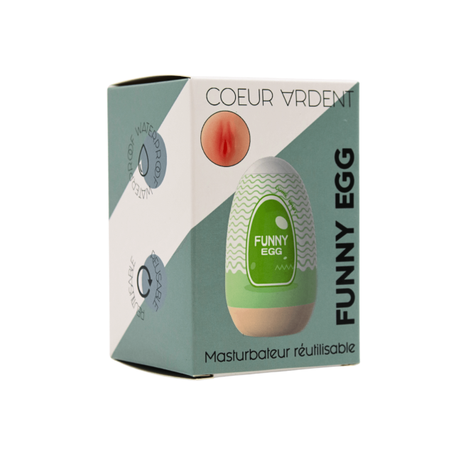 Gaine Masturbatrice Réutilisable FUNNY EGG  Design Réaliste Vagin lèvres fines