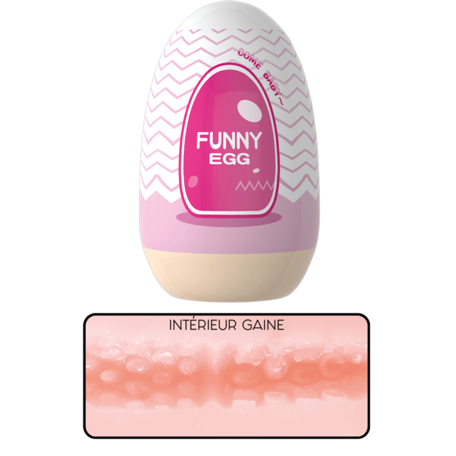 Gaine Masturbatrice Réutilisable FUNNY EGG  Design Réaliste Vagin lèvres épaisses