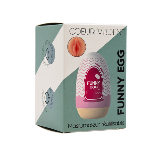 Gaine Masturbatrice Réutilisable FUNNY EGG  Design Réaliste Vagin lèvres épaisses