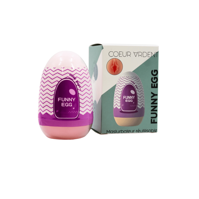 Gaine Masturbatrice Réutilisable FUNNY EGG  Design Réaliste Vagin lèvres charnus