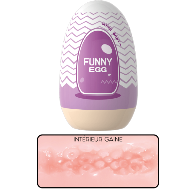 Gaine Masturbatrice Réutilisable FUNNY EGG  Design Réaliste Vagin lèvres charnus