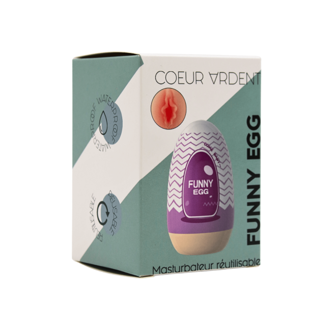 Gaine Masturbatrice Réutilisable FUNNY EGG  Design Réaliste Vagin lèvres charnus