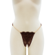 String en dentelle marron ouvert avec chaînes dorées