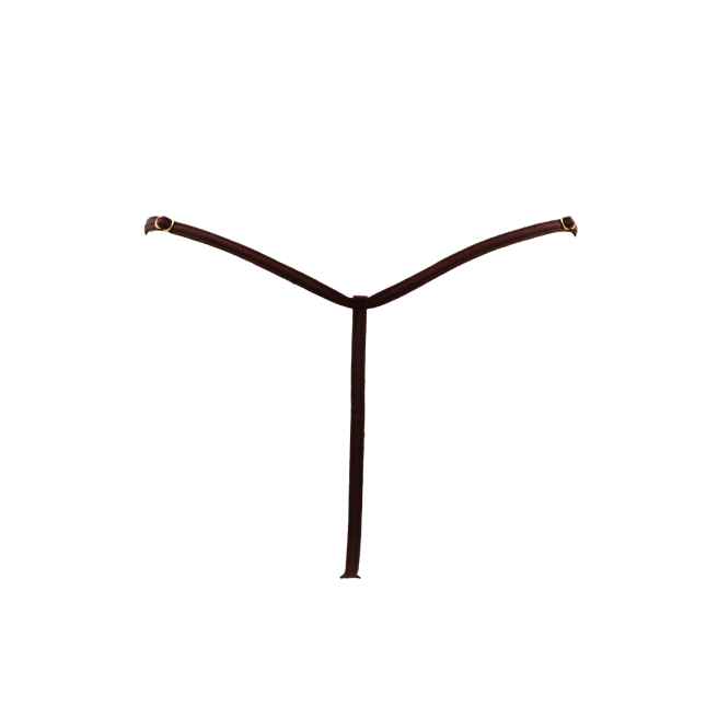 String en dentelle marron ouvert avec chaînes dorées