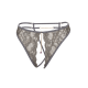 String gris avec bijou couleur aléatoire et chaîne dorée