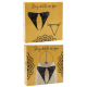 String gris avec bijou couleur aléatoire et chaîne dorée