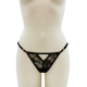 String noir avec bijou perle strass dorés