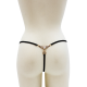 String noir avec bijou perle strass dorés