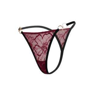 String bordeaux avec anneaux détachables