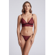 String bordeaux avec anneaux détachables