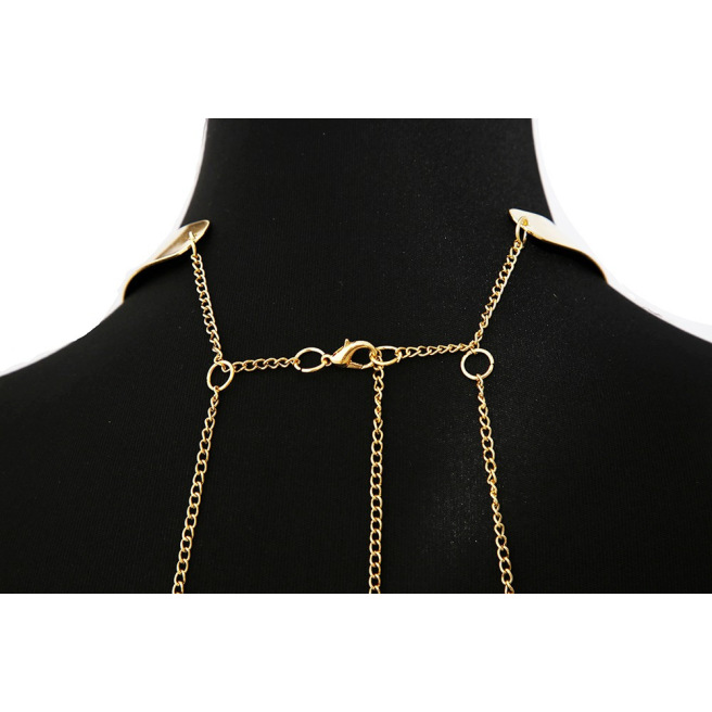 Bijou Tour de cou avec chaines de corps doré