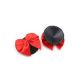 Paire de cache tétons adhésifs noir avec nœud papillon rouge