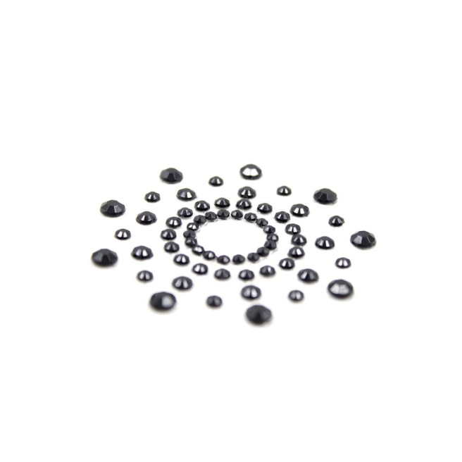 Paire de cache tétons adhésifs strass noir