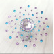 Paire de cache tétons adhésifs strass bleu et violet