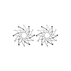 Paire de cache tétons adhésifs strass noir et blanc