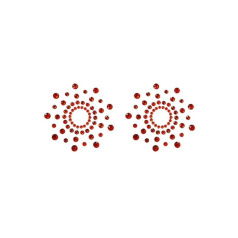 Paire de cache tétons adhésifs strass rouge