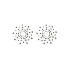 Paire de cache tétons adhésifs strass blanc