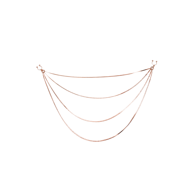 bijou pinces tétons avec 4 chainettes doré rose