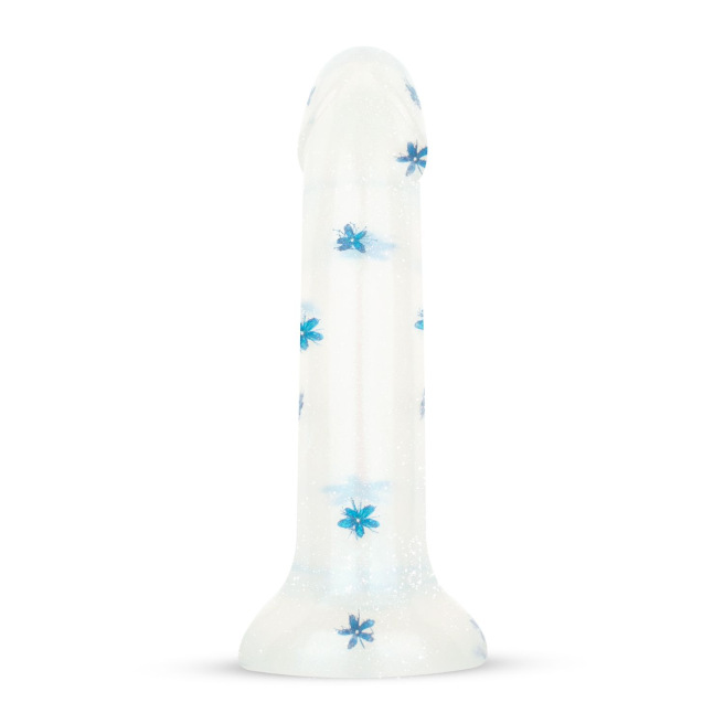 Dildo fleurs bleues - 19cm