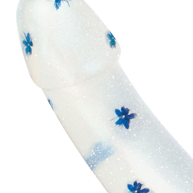 Dildo fleurs bleues - 19cm