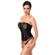 F406 One more kiss Corset en dentelle et powerwetlook