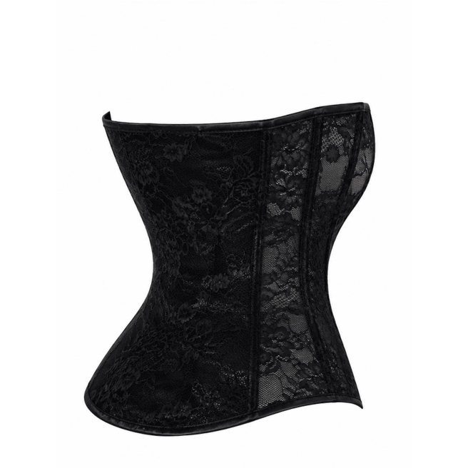 F406 One more kiss Corset en dentelle et powerwetlook