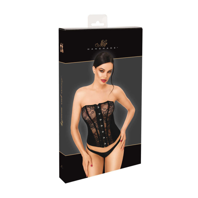 F406 One more kiss Corset en dentelle et powerwetlook