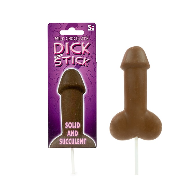 Dick sur un bâton de chocolat