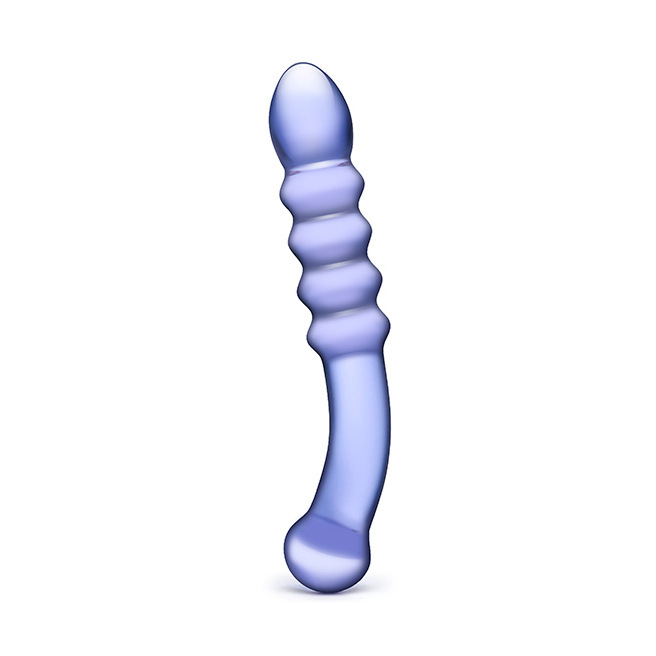 Glas - Dildo en Verre Purple Rain Ribbed