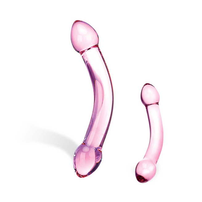 Glas - Double Dildo en Verre Double Trouble Violet