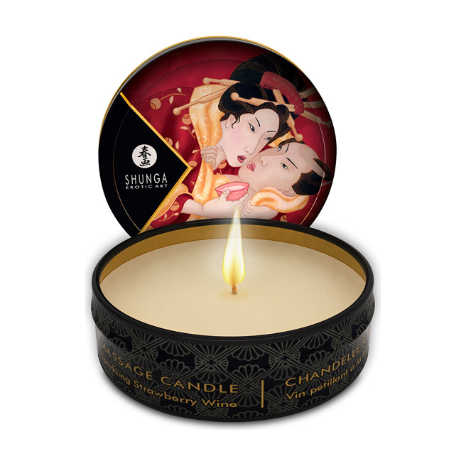 Shunga - Mini Bougie de Massage Fraise