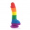 Pride Dildo - Gode arc-en-ciel en silicone avec boules