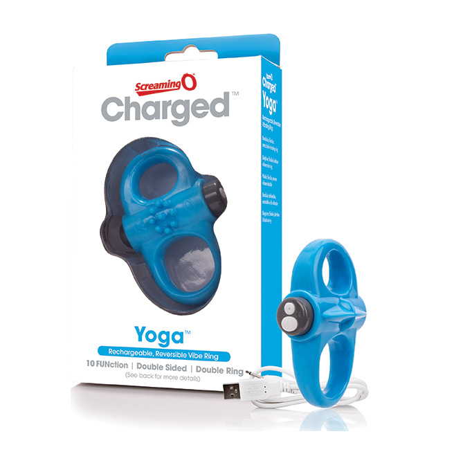 The Screaming O - Anneau Vibrant Rechargeable Yoga Bleu