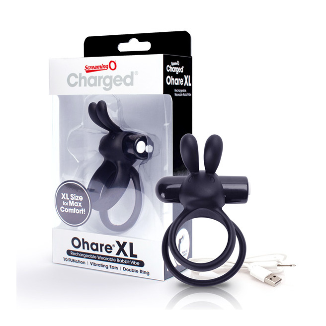 The Screaming O - Anneau Vibrant Rechargeable Rabbit Ohare XL Noir