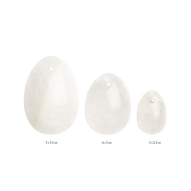 La Gemmes - Set de 3 Oeufs de Yoni en Quartz Clair (L-M-S)