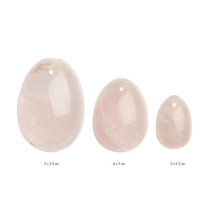 La Gemmes - Set de 3 Oeufs de Yoni en Quartz Rose (L-M-S) La Gemmes - Set de 3 Oeufs de Yoni en Quartz Rose (L-M-S)