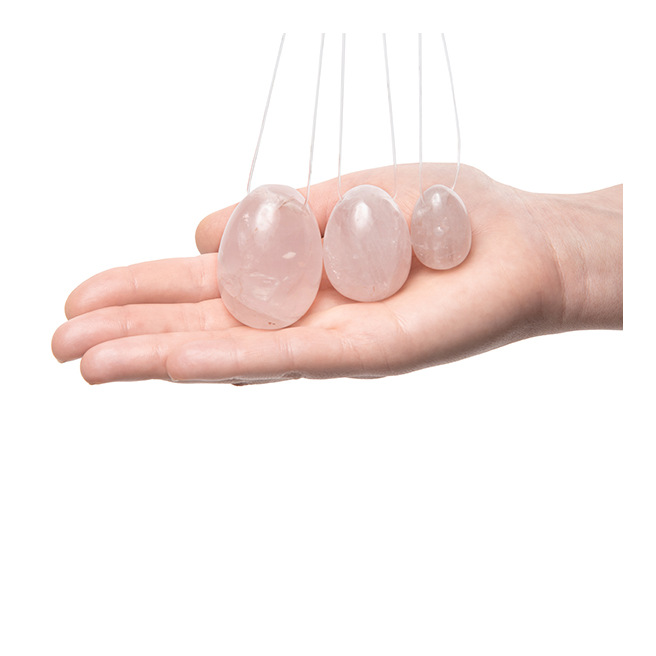 La Gemmes - Set de 3 Oeufs de Yoni en Quartz Rose (L-M-S) La Gemmes - Set de 3 Oeufs de Yoni en Quartz Rose (L-M-S)