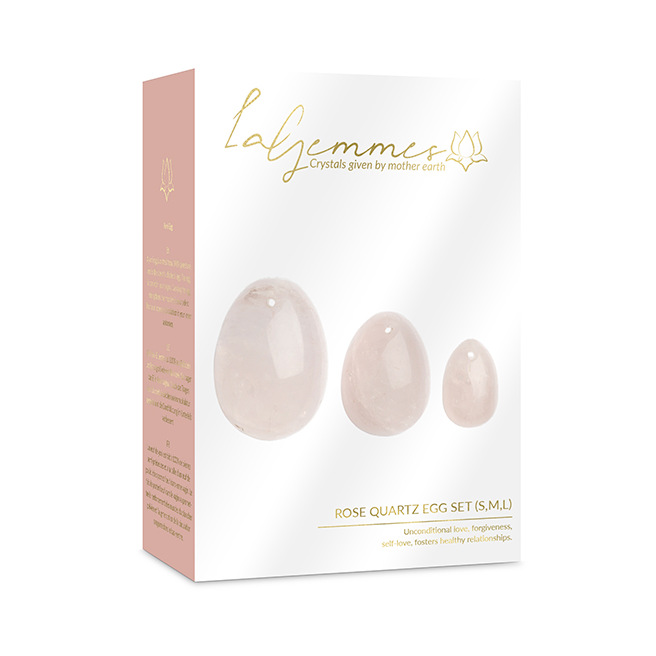 La Gemmes - Set de 3 Oeufs de Yoni en Quartz Rose (L-M-S) La Gemmes - Set de 3 Oeufs de Yoni en Quartz Rose (L-M-S)