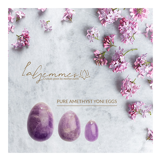 La Gemmes - Set de 3 Oeufs de Yoni en Améthyste (L-M-S) La Gemmes - Set de 3 Oeufs de Yoni en Améthyste (L-M-S)