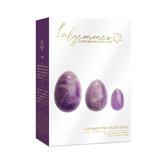 La Gemmes - Set de 3 Oeufs de Yoni en Améthyste (L-M-S) La Gemmes - Set de 3 Oeufs de Yoni en Améthyste (L-M-S)