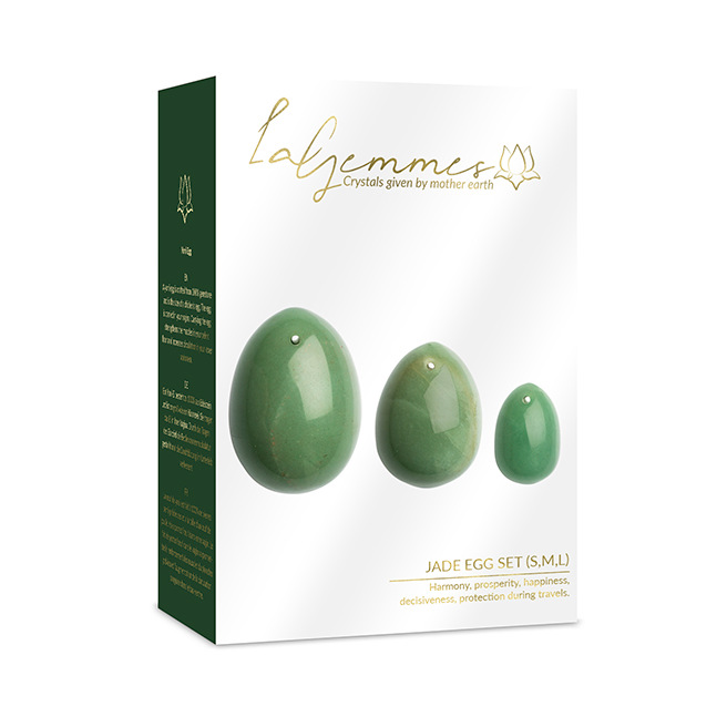 La Gemmes - Set de 3 Oeufs de Yoni en Jade (L-M-S) La Gemmes - Set de 3 Oeufs de Yoni en Jade (L-M-S)